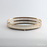 European-style Metal Mirror Decorative Electroplated Fruit Plate Metal Tray Luxury Storage Tray Base