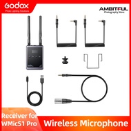 Godox WMicS1 Pro Photography Camera Microphone UHF Full Metal Dual-Channel Wireless Omni Lavalier Mi