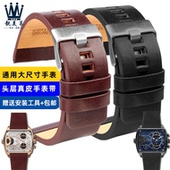 Suitable for Diesel Diesel DZ4344 4323 1657 4318 Large Dial Men Genuine Leather Watch Strap 30 32mm