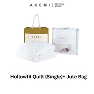 [NOT FOR SALE] AKEMI Hollowfil Quilt (Single)  + Jute Bag