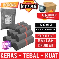 PalingKeras - Beg Kurier Kelabu Premium Polymailer Parcel Mailing Bag 17×30 – 35×45 cm (100pcs/pek)