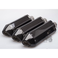 Motorcycle Modified Exhaust Pipe Muffler Large Hexagon Exhaust Full Carbon Fiber NINJA650 GSXR750 BN