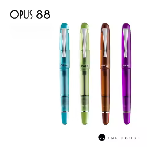 OPUS 88 PICNIC Eye Dropper Fountain Pen Limited Edition Beginners Transparent Demo Pen with Smooth J