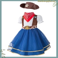Kids Cowgirl Dress Cowboy Costumes For Girl Princess Dresses Western Style Cowgirl Dress + Scarf + H