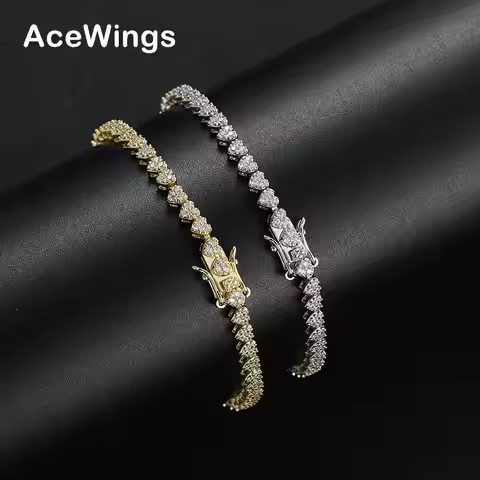 Bling Bling 4MM Heart Shape Bracelets Brass Tennis Chain Bracelet BB235