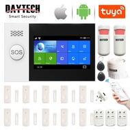 DAYTECH WiFi/GSM Burglar Alarm System Used TUYA APP Full Touch Color Screen With Door Sensor Motion 