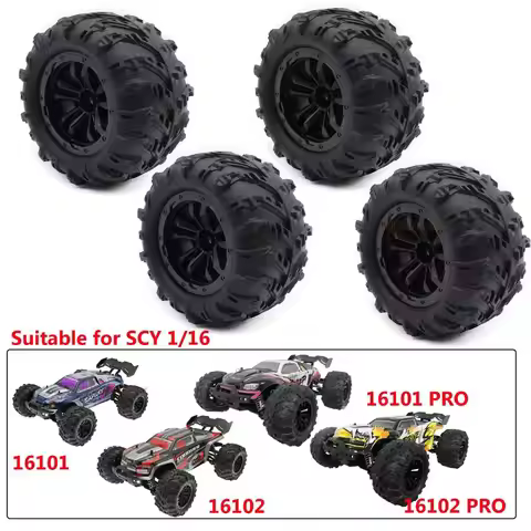 1/16 1/14 RC Car Tires 12mm Hex Wheel Tires for SCY 16101/2/3 MJX 16208/9 14209 JJRC Q130 C8805 HBX 