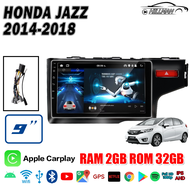 HO จอแอนดอย10นิ้ว HONDA JAZZ 2014-2018 วิจอแอนดรอยด์ติดรถยนต์ 2DIN Android 12.1 YOUTUBE WIFI GPS Android วิทยุรถยนต์ หน้าจอรถยนต์ Apple Carplay