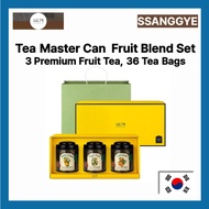[SSANGGYE] Tea Master Can Fruit Blend Set | 3 Premium Fruit Teas, 36 Tea Bags  | Quince Pear, Citron