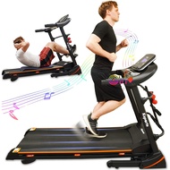 Ksports Treadmill Bundle | Electric Folding Incline Treadmill with Auto/Manual Incline, Sit Ups Rack
