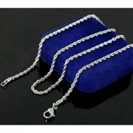 Anti-rust titanium silver necklace for cool guys