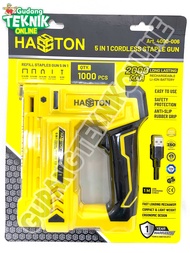 Staples Gun CORDLESS 5in1 5 Fungsi HASSTON 4090-006 / Alat Stapler Staples Steples Paku Model Temba