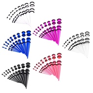 [tenlzsp0bc] 18Pcs Gauges Kit Tapers and Plugs Acrylic Tunnels 14G-00G Ear Stretching Set for