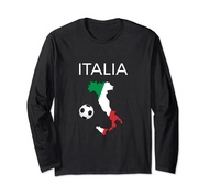 Italy Soccer Italia Forza Azzurri, Italian Flag Long Sleeve T-Shirt