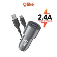 Olike Car Charger Set Dual USB Fast Charging 2.4A Car Charger Free Cable R1S R1C