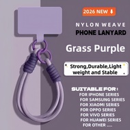 Aesthetic nylon woven wrist strap lanyard phone case accessory lanyard