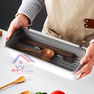 LAVA Cutlery Holder 【CH0103-24】Rectangle Drainable Household Kitchen Cutlery Chopstick Spoon Fork St