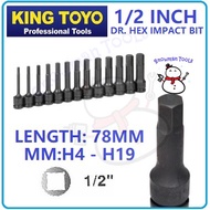 KING TOYO 1/2'' DR HEX IMPACT BIT 1/2" NUT SEGI ENAM CONVERT H4 H5 H6 H7 H8 H10 H12 H13 H14 H16 H17 