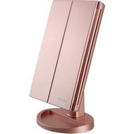 DeWissen Dressing Table Installation Type 3-fold Makeup Mirror with Light, Equipped with 21 LED Ligh