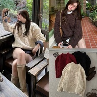 Women's Loose Round Neck Rope Sweater for Christmas, CNY Emixclothes Aolen1521 P8K3