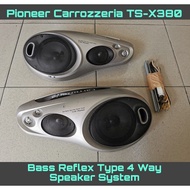 Pioneer Carrozzeria TS-X380 Bass Reflex Type 4 Way Speaker System / Speaker Bantal Complete Set