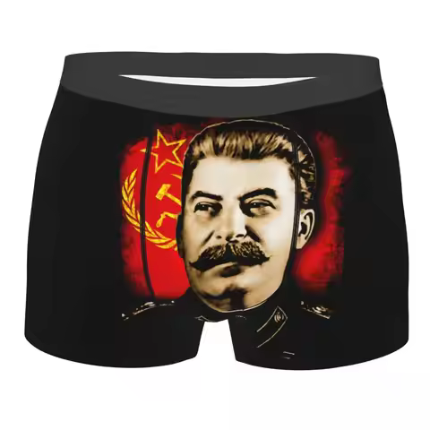 Custom Allied Nations Joseph Stalin Underwear Men USSR Flag Communist Russia Boxer Briefs Shorts Pan