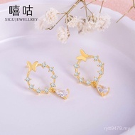 E1009 Feel Earrings Silver Butterfly Sweet Cuckoo s925 Inlaid Earrings Design Diamond Classy Ring Ea