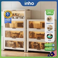 INHO L57-85cm (3-5 Layers) Push-In-Door Storage Cabinet Foldable Kitchen Storage With Roller