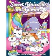 [PDF] 33pg Sweet Unicorns and Gnomes Enchanting Colouring Book by Colored Caramel | Kids/Adult Colou