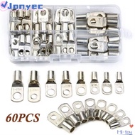 JONY1EC 60Pcs Cable Connector Kit, SC Type Bolt Hole Wire Nose Terminal Crimp, Durable 6mm 8mm 10mm 