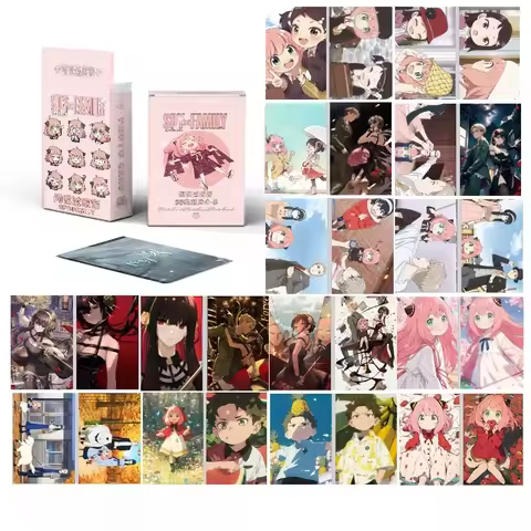 50pcs/Pack SPY Family-themed Game Collection Cards in 57x86mm Box – Laser LOMO Postcards for Movie F