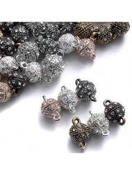 每袋5對8mm圓形磁扣,水晶扣扣,適用於珠寶製作,diy手鍊項鍊