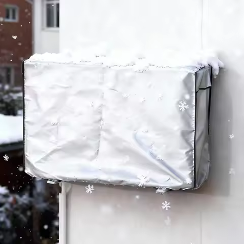 Silver 600D Thickened Oxford Fabric AC Cover - Full-Wrap Weatherproof Protector, Scratch & Wear Resi