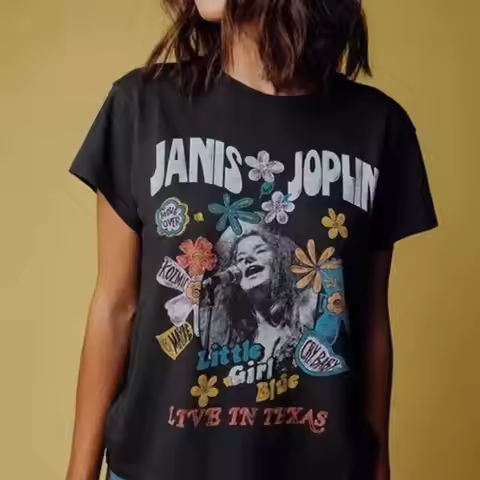 Janis Joplin Rock Band Music Graphic Tees