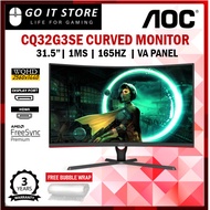 AOC CQ32G3SE 31.5" QHD 165Hz 1ms VA AMD FreeSync Premium HDR10 Curved Gaming Monitor
