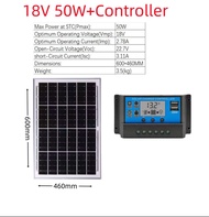 แผงโซลาร์เซลล์ monocrystalline solar cell 18V 50W/80W/100W/120W/170W solar panel+Controller