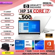 Promo LAPTOP HP 14 CORE i7 1195G7 IRIS XE RAM 12GB 512GB SSD 14.0FHD