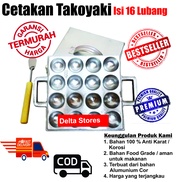 Cetakan Takoyaki Isi 16 Lubang  Kue Lumpur Mini Dijamin Anti Lengket dan bahan Tebal ALUMUNIUM COR