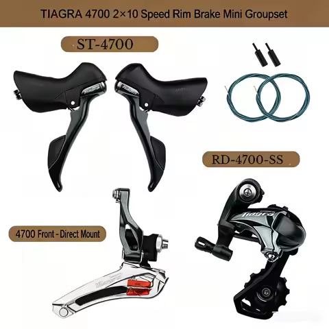 SHIMANO Tiagra 4700 2×10 Speed Road Bike Mini Groupset, Mechanical Shifter & Front Rear Derailleur C