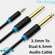 JENNIFERDZSG 3.5mm To Dual 6.5mm Audio Cable, Y Splitte 2 in 1 3.5mm To 6.5mm Audio Splitter Cable, 