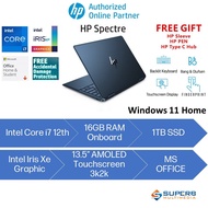 HP Spectre x360 Laptop 14-ef0000TU (Intel Core i7 12th gen, 16gb ram, 1tb ssd, 13.5 3k2k AMOLED IPS TOUCH, Win11, OPI)