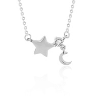 Singapore 925ins Sterling Silver All-Match Fashion Necklace Star Moon Necklace Female Fairy Style Ja