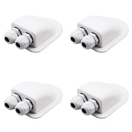 4X Double Wire Entry Gland Box Solar Panel Roof Wire Entry Gland Box Cable Motorhome Double Hole RV