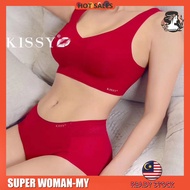 LOCAL STOCK💥正品KISSY内衣限量版如吻聖誕紅內衣女背心如大紅色本命年文胸套裝 Christmas Red Underwear Female Vest Like Big Red Natal