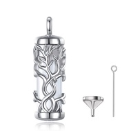 Eudora 925 Sterling Silver Tree of Life Ashes Urn Locket Pendant Necklace Fine Cremation Urn Memoria