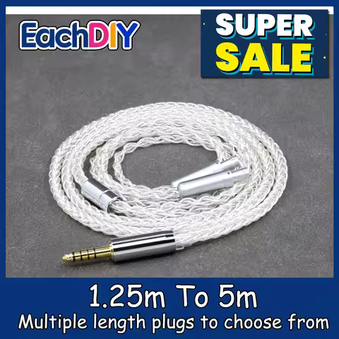 8 Core 99% 7n Pure Silver Palladium Earphone Cable For Sennheiser HD800 HD800s HD820s HD820 Dharma D