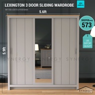 Sliding Door Wardrobe - LEXINGTON Series - 3 Sliding Door Wardrobe - 5.9ft Height - Almari Pakaian - Almari Baju