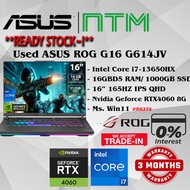 #RG273 USED ASUS ROG G614JV Intel i7-13650HX 16GBD5 1TB SSD NVIDIA RTX4060 RTX 4060 6G 165Hz Gaming 