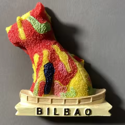 Spain, Bilbao, Guggenheim Museum, Tourism Memorial, Crafts, Puppy Sculpture, Magnetic Refrigerator S