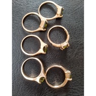 6 green crystal rings